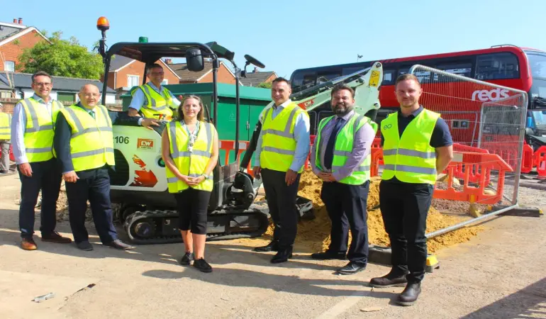 Work begins on electric bus charging infrastructure at Salisbury Reds depot